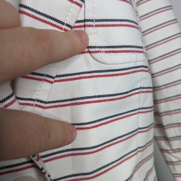 Tommy Hilfiger red white blue striped button up jacket 10 - Picture 6 of 14